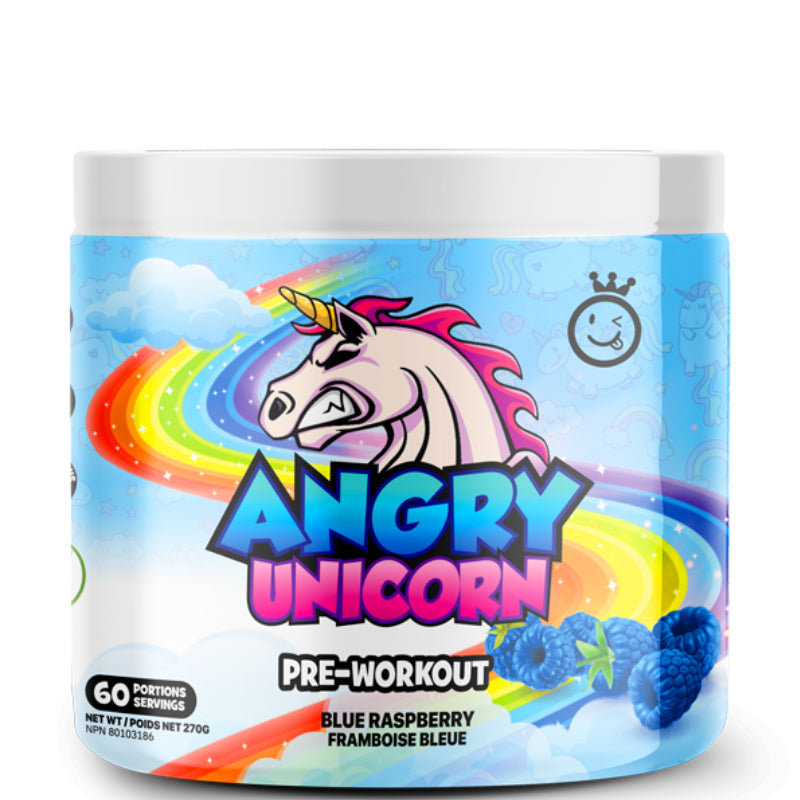 Buy Now! Yummy Sports Angry Unicorn (60 servings) Blue Raspberry . Comprised of dynamic and unique sensory ingredients, this pre-workout delivers great focus, and clean energy. Angry Unicorn’s formula make it an optimal pre-workout for mobility, sports, circuit training, and repetitive movements.