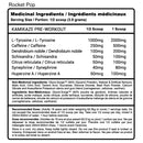 Advanced Genetics Kamikaze (40 servings) Rocket Pop Supplement facts of ingredients.