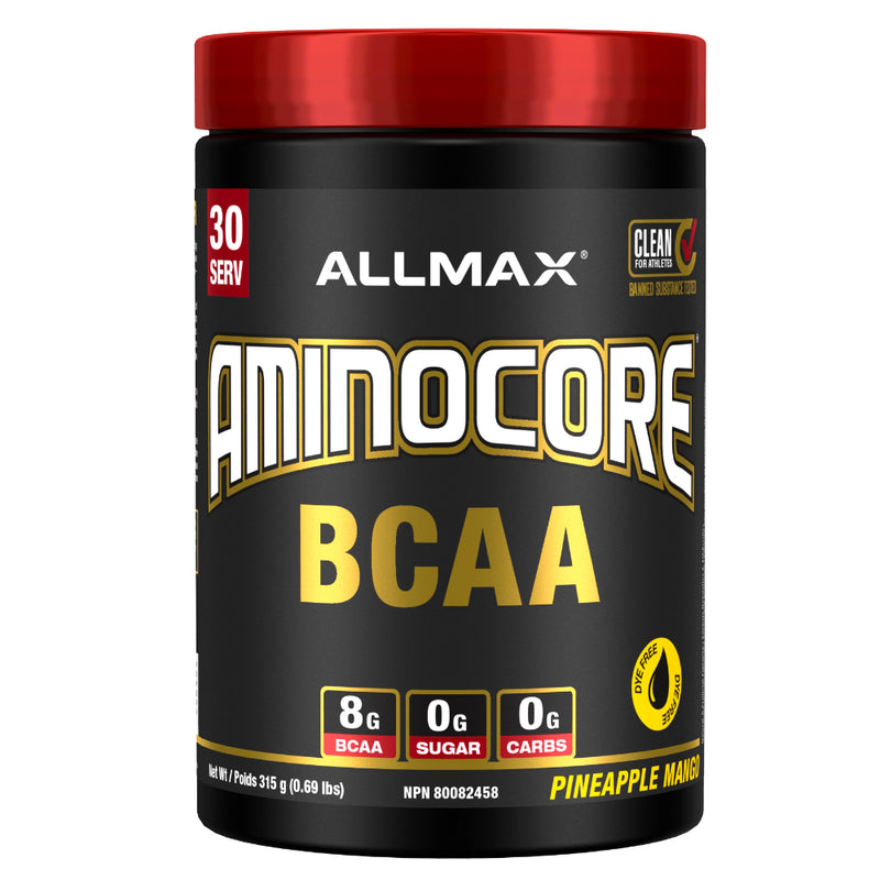Allmax Nutrition Aminocore BCAA 30 servings Amino Acid Drink Mix Pineapple Mango
