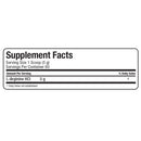 Allmax Nutrition arginine HCL 100% pure powder 400 g ingredients supplement facts back panel