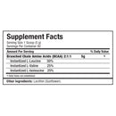 Allmax Nutrition BCAA branch chain amino acids pure powder 400 g back panel ingredients and supplement facts