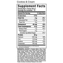 Allmax Nutrition Hexapro 2 lbs Cookies & Cream Supplement Facts of ingredients.