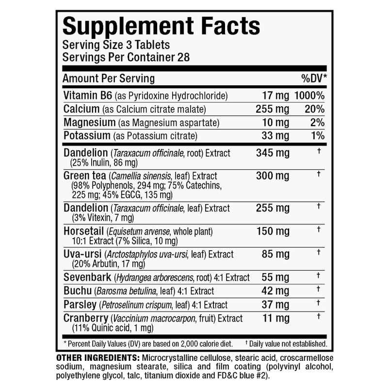 Allmax Nutrition HydraDry 84 Tabs Supplement Fact of ingredients | Competition Diuretic Supplement
