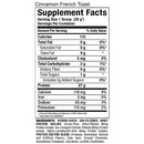 Allmax Nutrition Isoflex 2 lbs Cinnamon French Toast protein powder supplement facts of ingredients.