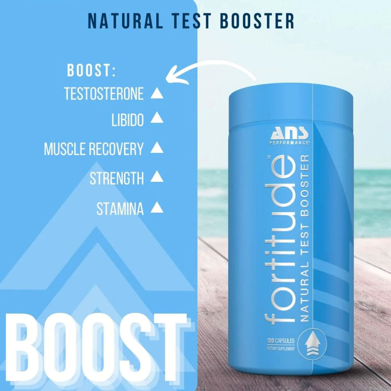 ANS Performance Fortitude Natural Test Booster (120 capsules). Boost Testosterone, libido, muscle recovery, strength and stamina.