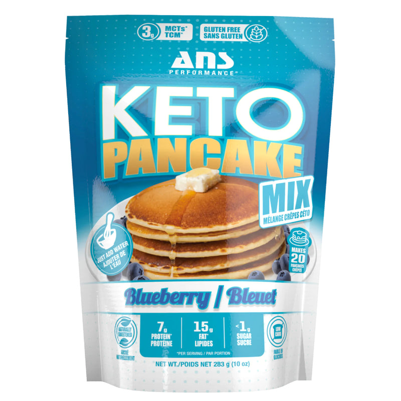 Buy Now! ANS Performance KETO Pancake Mix (283 g) Blueberry. Perfectly balanced, all-natural and easy to make KETO PANCAKE MIX makes sticking to a ketogenic lifestyle easy!