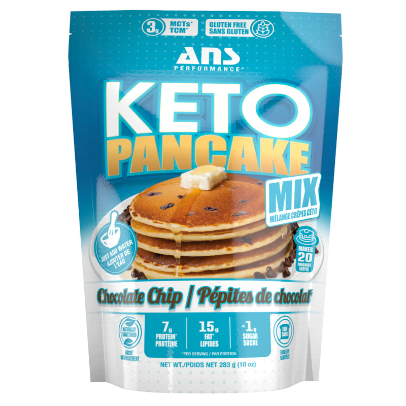 Buy Now! ANS Performance KETO Pancake Mix (283 g) Chocolate Chip. Perfectly balanced, all-natural and easy to make KETO PANCAKE MIX makes sticking to a ketogenic lifestyle easy!