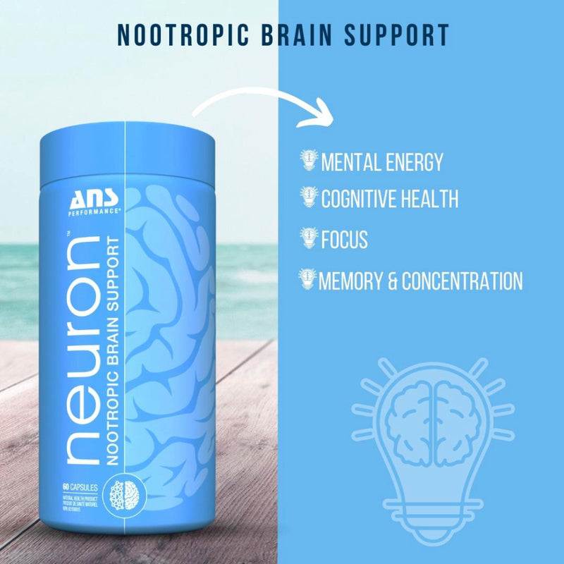ANS Performance NEURON nootropic brain support image of health benefits to memory.