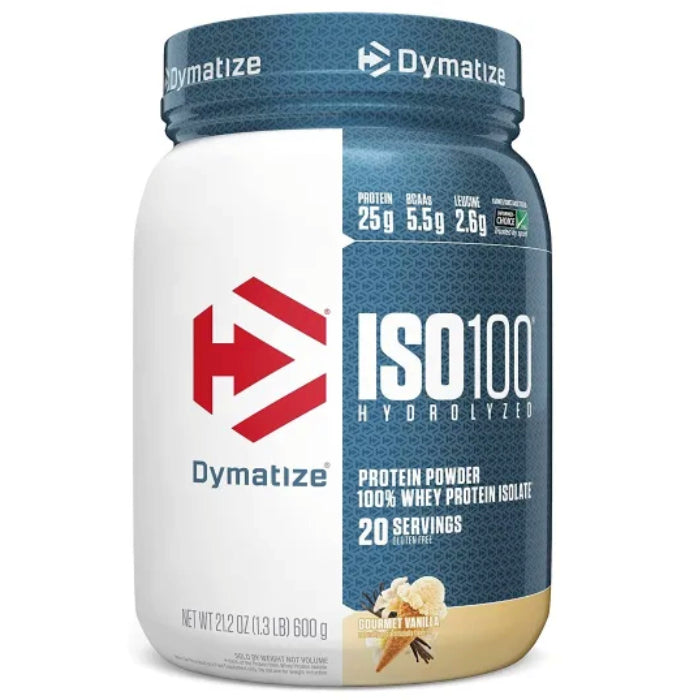 Buy Now! Dymatize ISO100 (20 servings) Gourmet Vanilla. Highest-quality protein powders in the game, it’s filtered to remove excess lactose, carbs, fat, and sugar for maximum purity, mixability and gains. Don’t just beat your best.