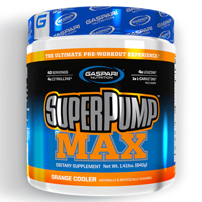 Buy Now! Gaspari Nutrition SuperPump Max (40 servings) Orange Cooler. Super Pump Increases Endurance Capacity, Fights Muscle Soreness and Fatigue, Enhances Nitric Oxide Levels and Vasodilation.