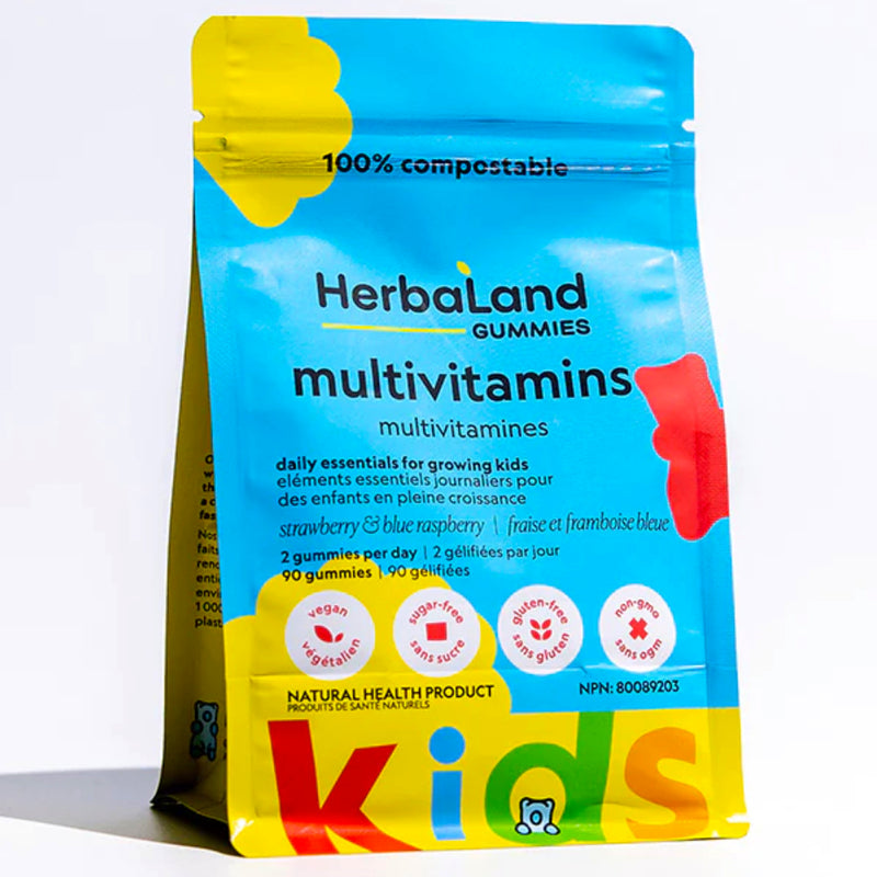 Buy Now! Herbaland Gummies Kids Multivitamins (90 gummies). The tastiest way to get 13 essential vitamins and minerals that help support the maintenance of health and development of growing kids. 