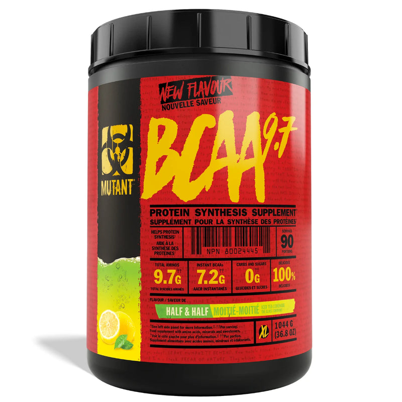 Buy Now! Mutant BCAA 9.7 (90 serve) Half & Half. MUTANT BCAAs delivers 9.7 grams of amino acids in just one concentrated scoop. Our BCAAs are in the preferred 2:1:1 ratio and then instantized for superior solubility.
