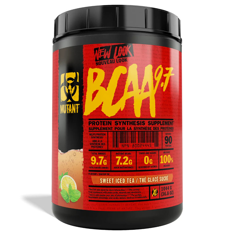 Buy Now! Mutant BCAA 9.7 (90 serve) Sweet Iced Tea. MUTANT BCAAs delivers 9.7 grams of amino acids in just one concentrated scoop. Our BCAAs are in the preferred 2:1:1 ratio and then instantized for superior solubility.