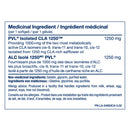 PVL Pure Vita Labs CLA 1250 (180 Softgels) supplement facts of ingredients. PVL's CLA 1250 is a high potency CLA supplement with a full 1250mg per capsule. CLA (Conjugated Linoleic Acid) is a "fat-burning" dietary fat.