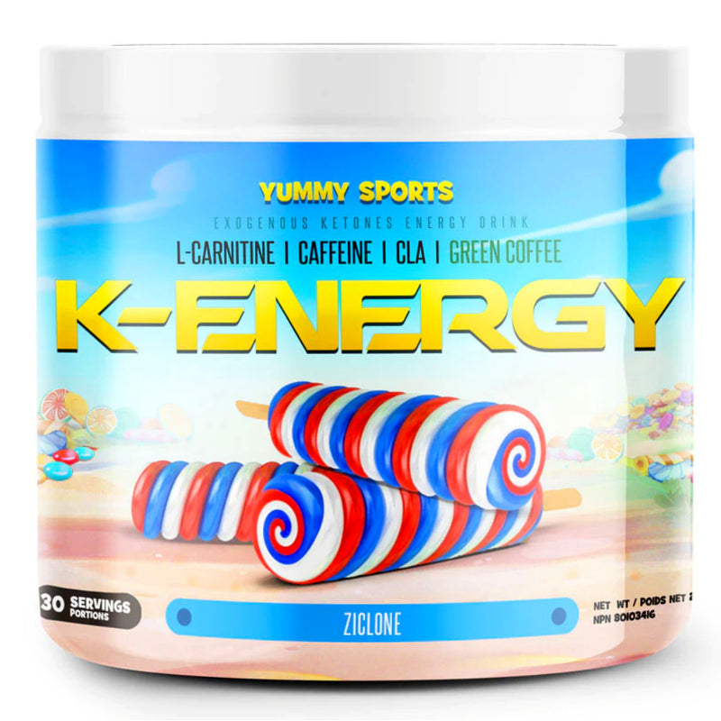 Buy Now! Yummy Sports K-Energy (30 Servings) Ziclone. Replace sugar-filled energy drinks and teeth-staining coffee with K-Energy. Boost your energy levels, conquer your keto goals, and fuel your day with the best tasting ketogenic supplement on the market.